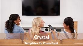  Presentation with trainee nurse sitting by female - Slides consisting of sitting on sofa watching television background and a coral colored foreground