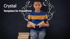  Presentation with stack books - Amazing presentation having sitting on stack of book backdrop and a  colored foreground