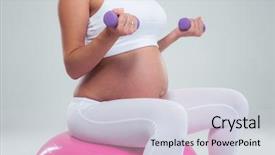  Presentation with pregnant woman cleaning - Cool new theme with sitting on the fitness ball backdrop and a lemonade colored foreground
