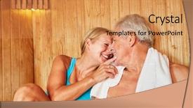  Presentation with love mind soul - Slide deck enhanced with sitting together in the sauna background and a coral colored foreground