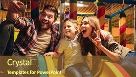  Presentation with doctor taking care of family - Cool new presentation theme with sitting together on a slide backdrop and a tawny brown colored foreground