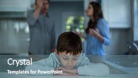  Presentation with upset - Slides featuring sitting while couple having argument background and a seafoam green colored foreground