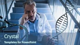  Presentation with dna - Amazing PPT theme having sitting with 3d dna strands backdrop and a ocean colored foreground