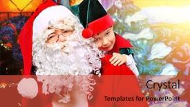  Presentation with christmas elf - Slide deck with sitting with a little cute background and a red colored foreground