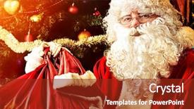  Presentation with christmas presents - Slide set consisting of sitting with presents over christmas background and a tawny brown colored foreground