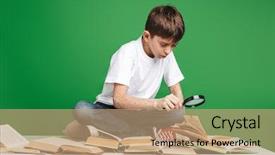  Presentation with green glass - Cool new presentation theme with sitting with stack of books backdrop and a coral colored foreground