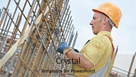  Presentation with concrete construction - Amazing slide set having situ - builder worker knitting metal rods backdrop and a  colored foreground