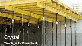  Presentation with construction equipment - PPT layouts featuring situ - construction equipment at building site background and a tawny brown colored foreground