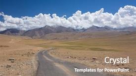 Presentation with road - Theme with situated in the rupshu plateau background and a coral colored foreground