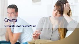  Presentation with ancient water well - Amazing slide set having sad situation - couple aren't getting on too backdrop and a sky blue colored foreground