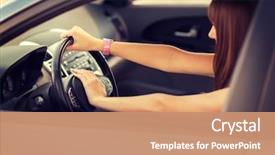  Presentation with transportation - Cool new slide deck with traffic situation - transportation and vehicle concept backdrop and a coral colored foreground