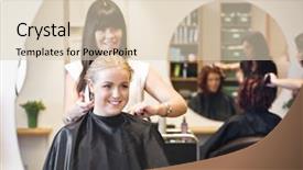  Presentation with hair salon - Audience pleasing PPT layouts consisting of situation in a hair salon backdrop and a lemonade colored foreground