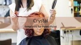  Presentation with hair salon - Cool new theme with situation in a hair salon backdrop and a coral colored foreground