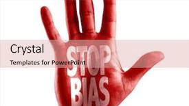  Presentation with stop - Presentation design consisting of situational awareness - stop bias written on hand background and a coral colored foreground