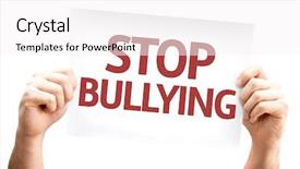  Presentation with bullying - PPT theme featuring situational awareness - stop bullying card isolated background and a white colored foreground