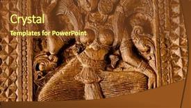  Presentation with ancient egypt temple of hatshepsut - PPT theme consisting of siva - famous ancient wood carvings background and a tawny brown colored foreground
