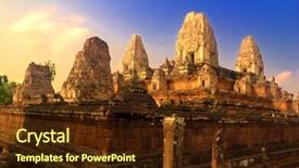  Presentation with cambodia - Presentation design featuring siva - preah rup temple in province background and a wine colored foreground