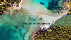  Presentation with greece blue - Presentation theme consisting of sivota-stunning-aerial-view background and a ocean colored foreground