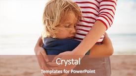  Presentation with vacation - PPT layouts having six - close up of mother hugging background and a coral colored foreground