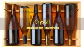  Presentation with bottles - PPT theme enhanced with six bottles of chardonnay wine background and a tawny brown colored foreground