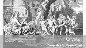  Presentation with dance children - Presentation theme with six-children-perform-a-round background and a gray colored foreground