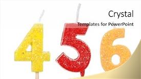  Presentation with white candles - Beautiful theme featuring six circles - set of colored birthday candles backdrop and a white colored foreground