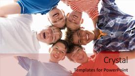  Presentation with circle callouts - Slides featuring six circles - teenagers in circle background and a red colored foreground