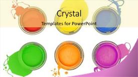 Presentation with paint - Slides with six colorful paint cans background and a blonde colored foreground