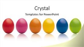  Presentation with easter - PPT theme featuring six easter-eggs background and a white colored foreground
