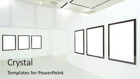  Presentation with museum - Slide deck consisting of six empty frames background and a light gray colored foreground