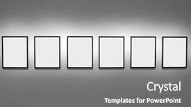  Presentation with symmetrical - Theme having six empty picture frame background and a gray colored foreground