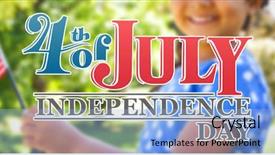  Presentation with independence day - Slide deck consisting of six flags - girl holding american flag background and a light blue colored foreground