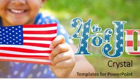  Presentation with independence - Colorful slide deck enhanced with six flags - independence day graphic against portrait backdrop and a coral colored foreground