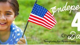  Presentation with american flag - Amazing PPT theme having six flags - portrait of girl with american backdrop and a yellow colored foreground