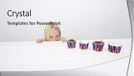  Presentation with sexy girl in stars - Slides with six flags - tempted girl staring at cupcakes background and a  colored foreground