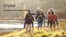  Presentation with aircraft maintenance six sigma - PPT layouts consisting of six friends have fun piggybacking background and a mint green colored foreground