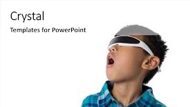  Presentation with virtual reality rehab - Presentation having six gear - boy using virtual reality glasses background and a white colored foreground