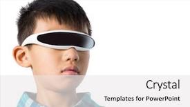  Presentation with gear - PPT theme featuring six gear - close-up of boy using virtual background and a white colored foreground