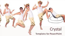  Presentation with happy sad face man - Colorful slide set enhanced with six happy man in sunglasses backdrop and a  colored foreground