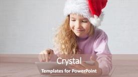  Presentation with hat - Beautiful PPT theme featuring six hats - child in christmas hat backdrop and a coral colored foreground