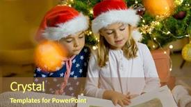  Presentation with kids reading book - Colorful theme enhanced with six hats - kids reading book by christmas backdrop and a tawny brown colored foreground