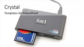  Presentation with flash - Slides enhanced with six in one card reader background and a  colored foreground