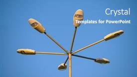  Presentation with street lamps - Theme featuring six-led-street-lamps background and a teal colored foreground