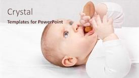  Presentation with baby girl - Cool new slides with six-month-baby-girl-chewing backdrop and a lemonade colored foreground