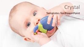  Presentation with baby girl - Theme enhanced with six-month-baby-girl-chewing background and a lemonade colored foreground