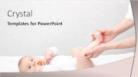  Presentation with baby girl - Slide deck consisting of six-month-baby-girl-receiving background and a white colored foreground