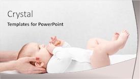  Presentation with baby girl - Audience pleasing PPT layouts consisting of six-month-baby-girl-receiving backdrop and a white colored foreground