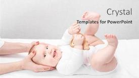  Presentation with baby girl - Slide deck featuring six-month-baby-girl-receiving background and a white colored foreground