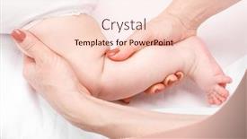  Presentation with pediatric - PPT layouts enhanced with six-month-baby-girl-receiving background and a lemonade colored foreground