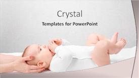  Presentation with baby girl - Theme having six-month-baby-girl-receiving background and a white colored foreground
